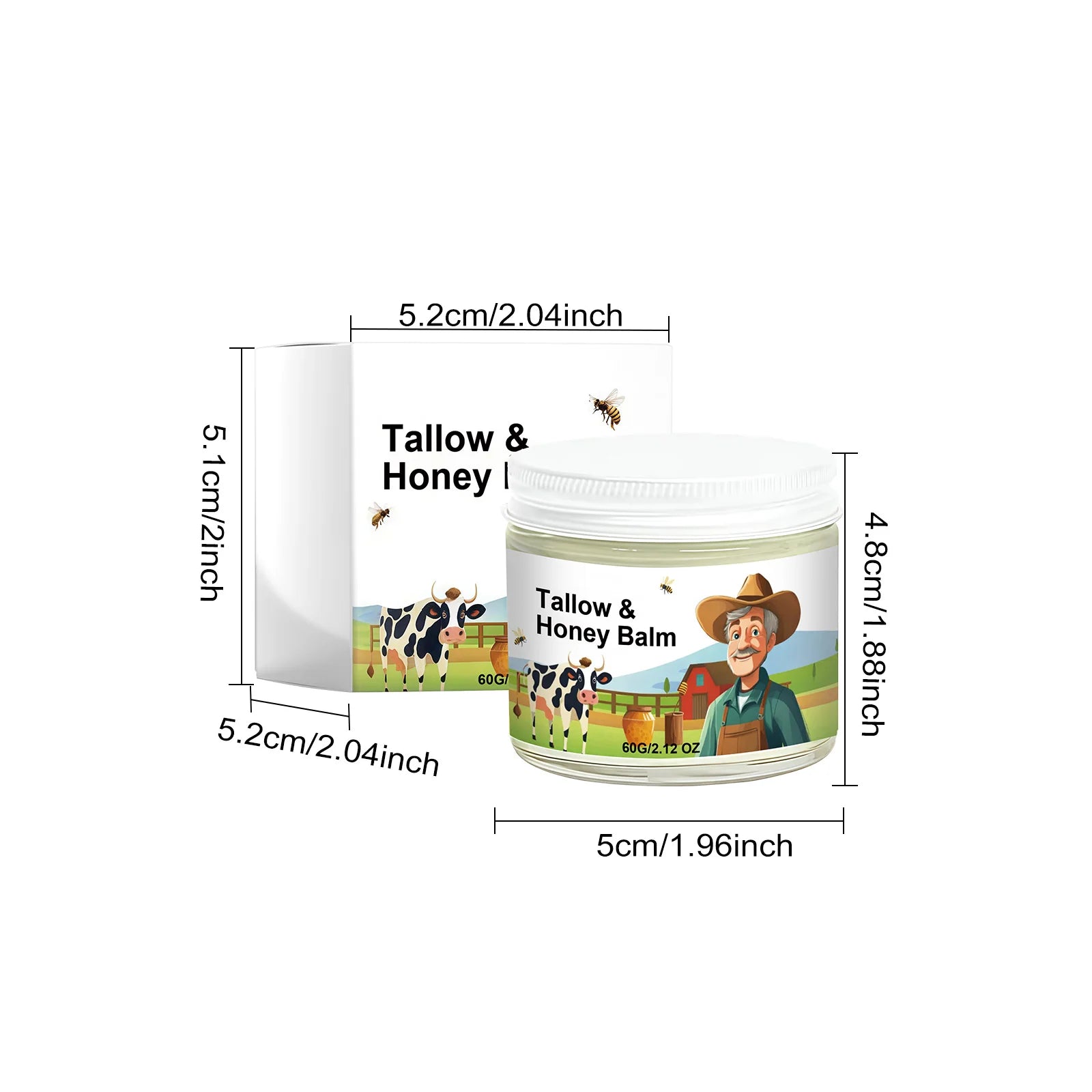 Beef Tallow Honey Face Cream Daily Moisturizing, Smooth and Delicate, Protects Facial Skin, Refreshing and Easily Absorbed Moist