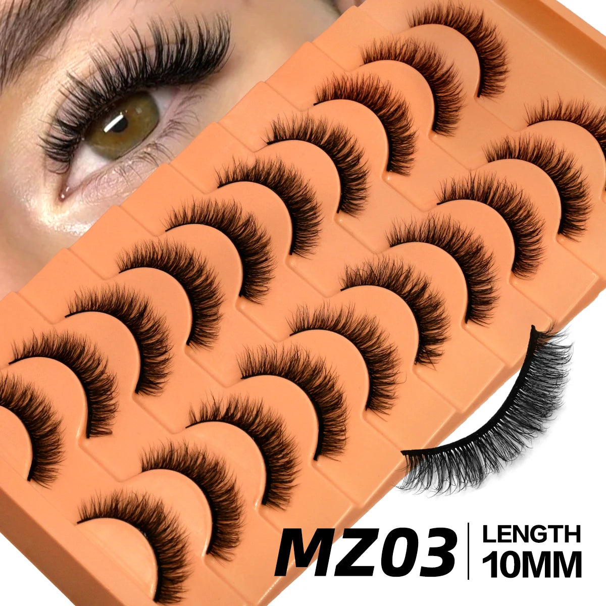 GROINNEYA Fluffy Eyelashes Cat Eye Style Long Lasting Dramatic 3D Faux Mink Eyelashes Volume Thick Long lashes Extension