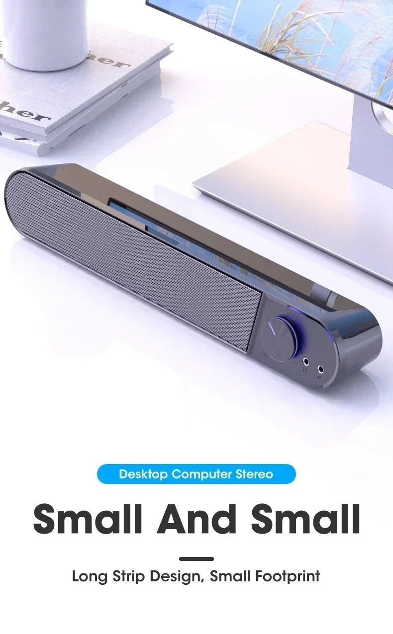 Bluetooth 5.0 4D Surround Soundbar Home Theater Stereo Subwoofer Wired Wireless Speaker for PC Laptop Gaming Movies
