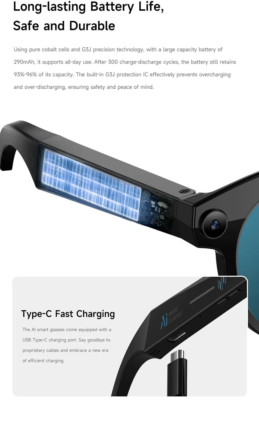 2026 New AI Smart Glasses for Men Women HD Camera 1080P Video AI Voice Assistant Translation Music Playback Bluetooth Calling