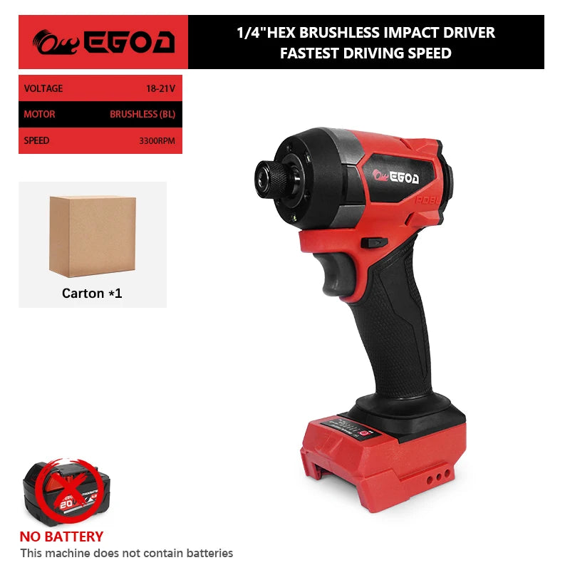 Electric Goddess Impact Driver 160NM Electric Driver For 20V Milwaukee Lithium Battery Brushless screwdrivers Power Tool ﻿