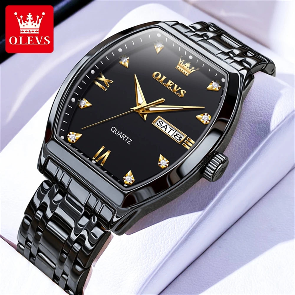 Luxury 🔥🔥 OLEVS 5528 Mens Watch Original Brand Business Quartz Watch Waterproof Luminous Watch For Man