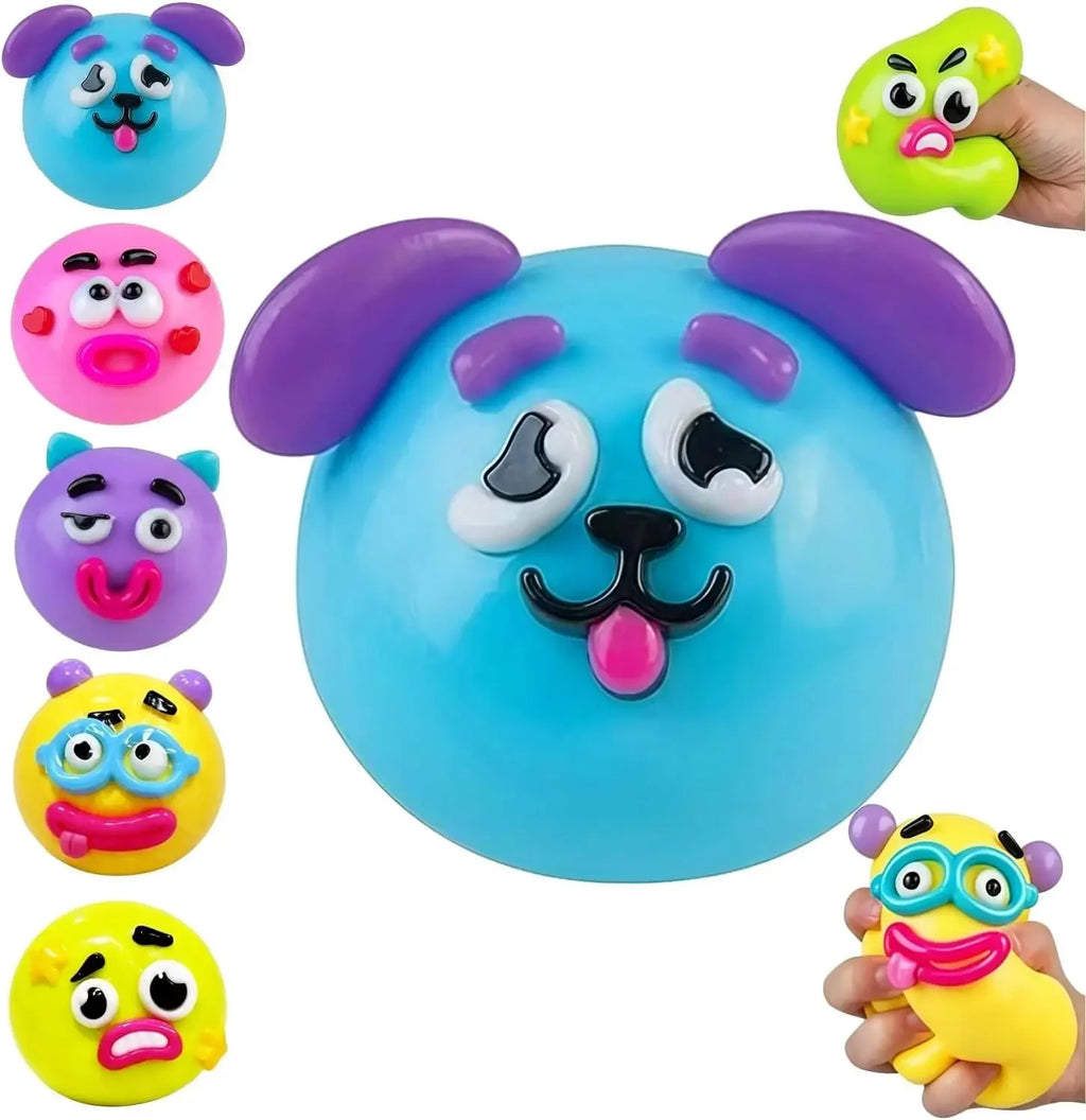 Smushers Squishy, Cute Easy Squeezy Squishy Funny Face Swap Fidget Balls for Adults Anxiety Relief, Fun Sensory Gifts