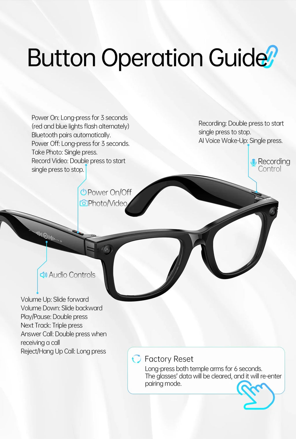 AI Smart Glasses 1080P HD Camera Recording 13MP Lens Real Time Translation GPT Voice Assistant Anti Shake Eyewear Smart Glasses