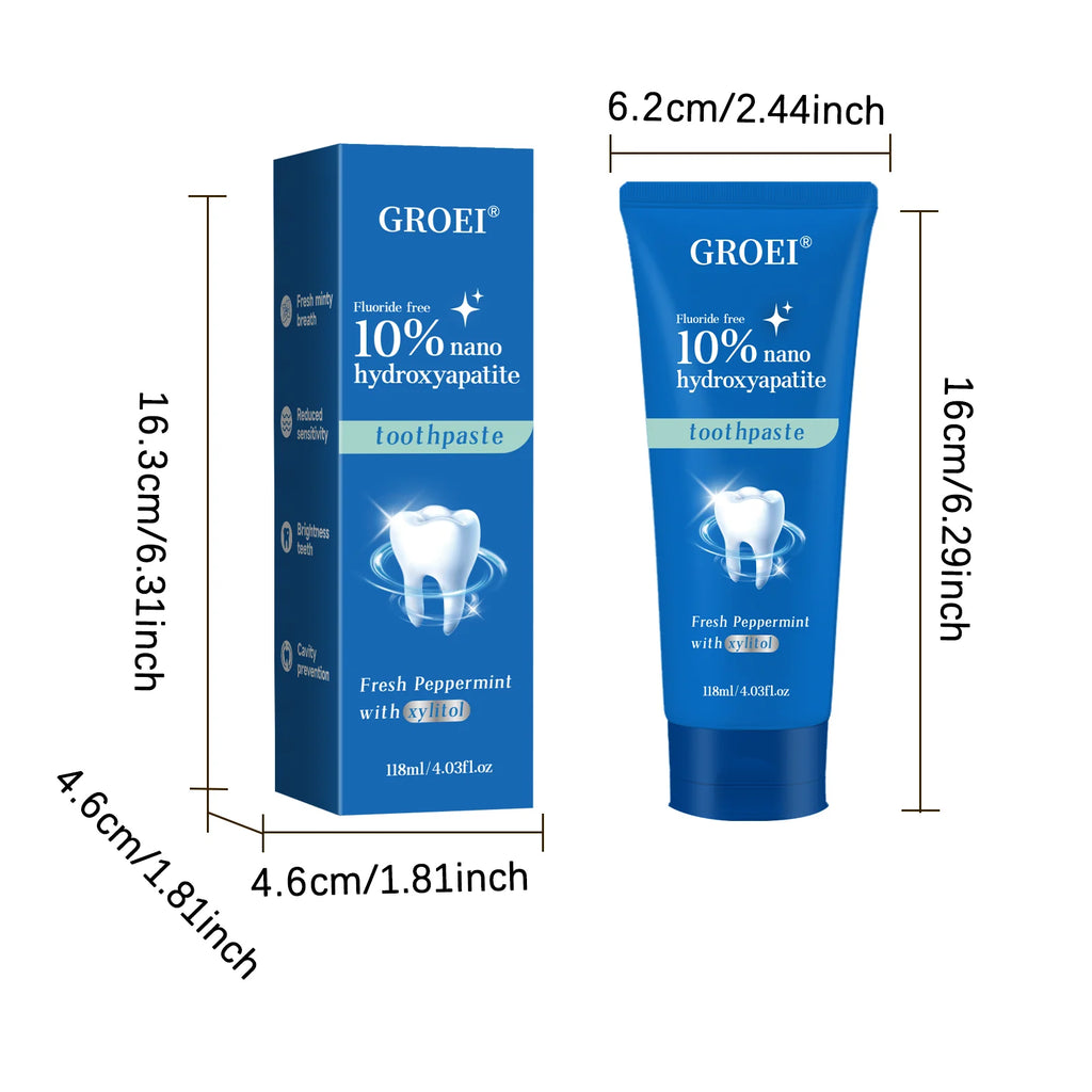 Hydroxyapatite Toothpaste Refresh Prevent Dental Cavities Stain Removal Smoke Coffee Tea Stains Sensitive Teeth Oral Hygiene