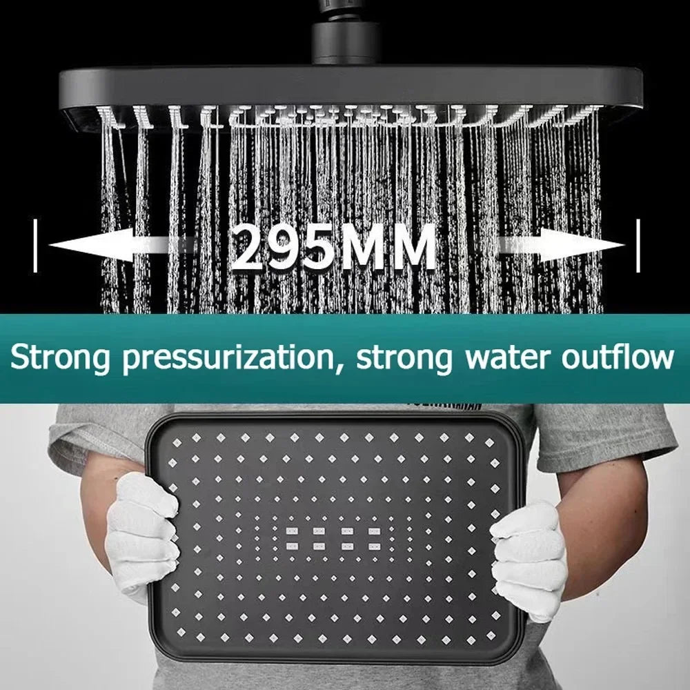 🔥🔥🔥Top spray showerhead 30cm Large Size High Pressure Overhead Rain Large Flow Booster Rain Shower Head 360° Rotation Water Saving