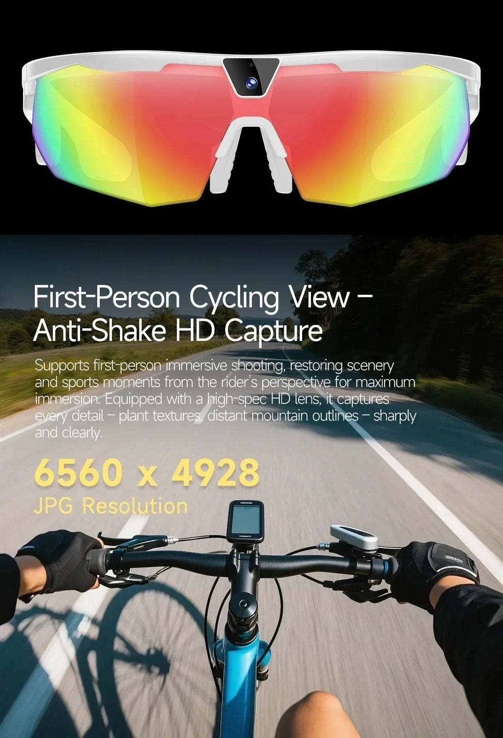 2026New AI Smart Glasses 1200P Camera 4K Anti-Shake Cycling Waterproof Goggles AI Voice Translator Call Open Ear Smart Sunglasse
