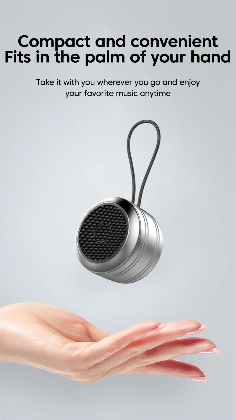 Portable wireless Bluetooth5.0 speaker - compact music audio system suitable for indoor and outdoor use