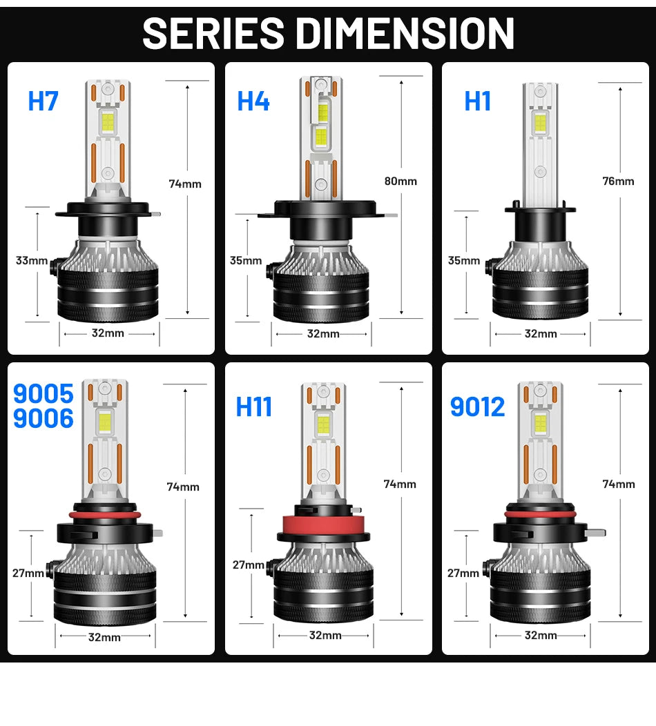 H4 H1 H7 LED Car Headlight Bulb Auto Lights Canbus H11 H8 HB3 HB4 9005 9006 9007 9008 H13 9012 H27 880 Fog Lamp 120W 6000K 8000K