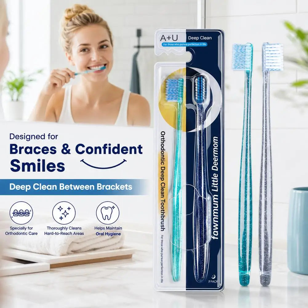 2Pcs  Toothbrush  Soft Bristle