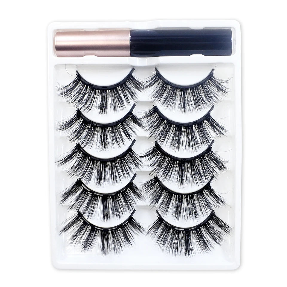 REDSIREN Natural Magnetic Lashes Makeup 1/5Pairs Reusable Magnetic  Eyelashes and Eyeliner Kit