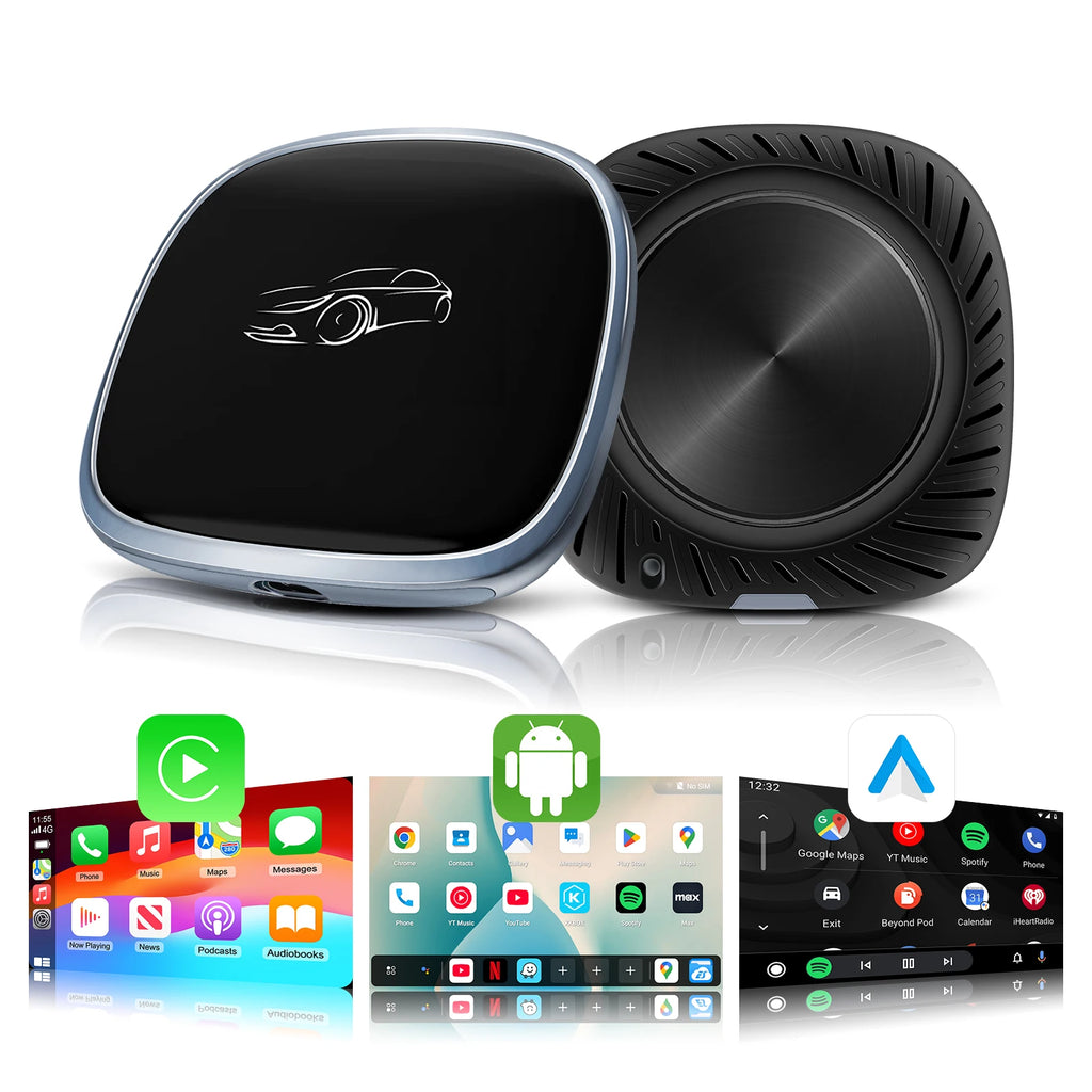 3-in-1 System Android 13 Car Video Ai Box for Wireless CarPlay Adapter/Android Auto, Ai Box Carplay with GPS, Bluetooth, Wifi