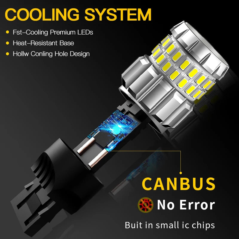 2pcs For JEEP Compass 2011 2012 2013 2014 2015 2016 2017-2019 LED Reverse Light Blub Backup Lamp W21W 7440 T20 Canbus No Error