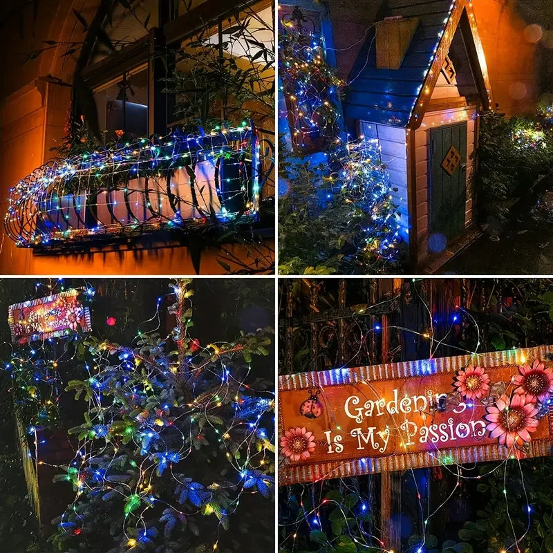 Solar LED String Lights Solar Power Lamp for Patio Tree Christmas Party Wedding Decor Outdoor Lighting Fairy Lights