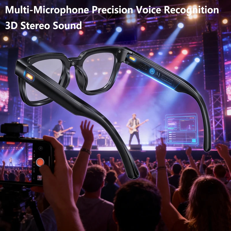 AI Smart Glasses Translation Glasses 8MP HD Camera 4K Shooting Image Bluetooth Call Recording Music Photo Recognition Sunglasses