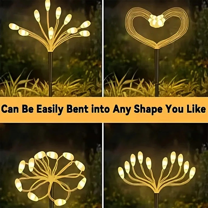 Solar Patio Lamp Solar Firework Sway Lights Outdoor Waterproof Flower Decor Atmosphere for Landscape Garden Yard