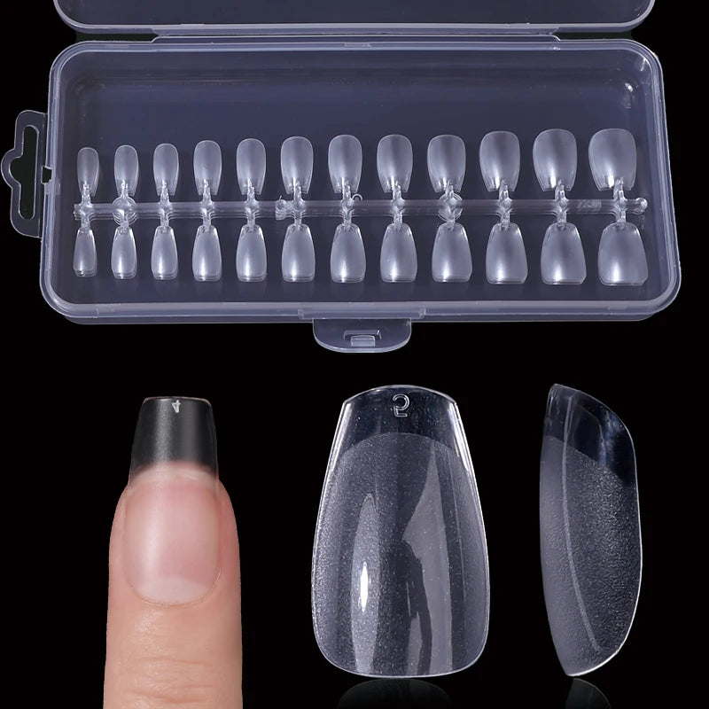 Nail Press on Tips  Short Artificial American Capsules Long Soft Gel Almond