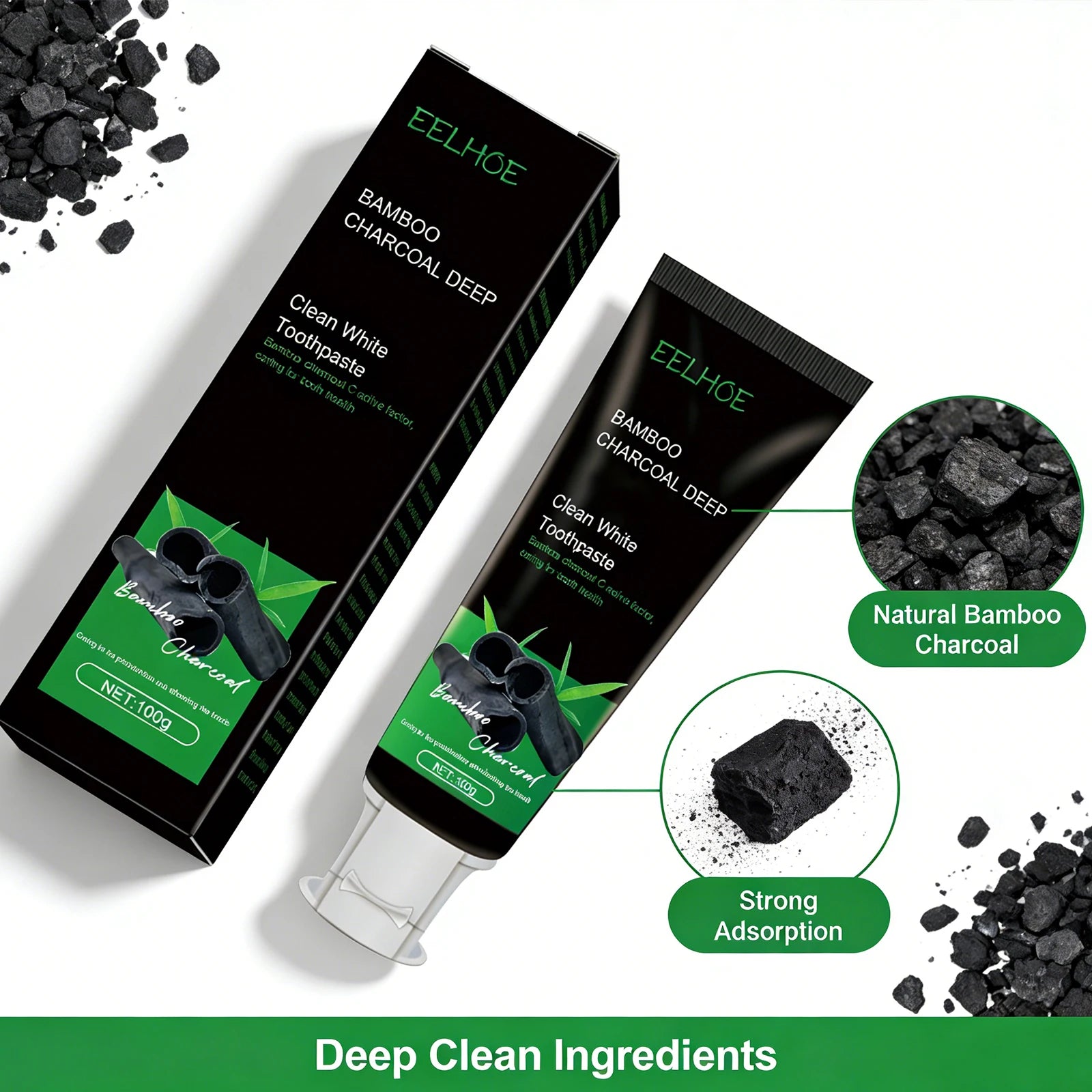 Bamboo charcoal toothpaste Remove Plaque Eliminate Oral Odors