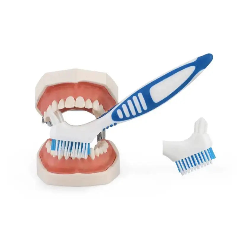 Denture double-sided toothbrush cleaning brush, denture brush, invisible braces orthodontic retainer, descaling brush, 1 piece