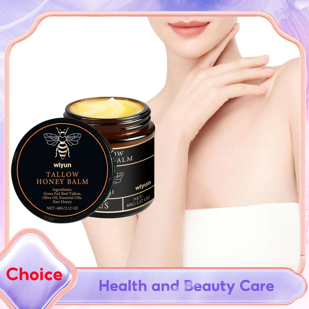 Beef Tallow Honey Moisturizer  Whipped Tallow Face Cream Body Lotion Non Greasy Nourishing Fast Absorption Skin Care
