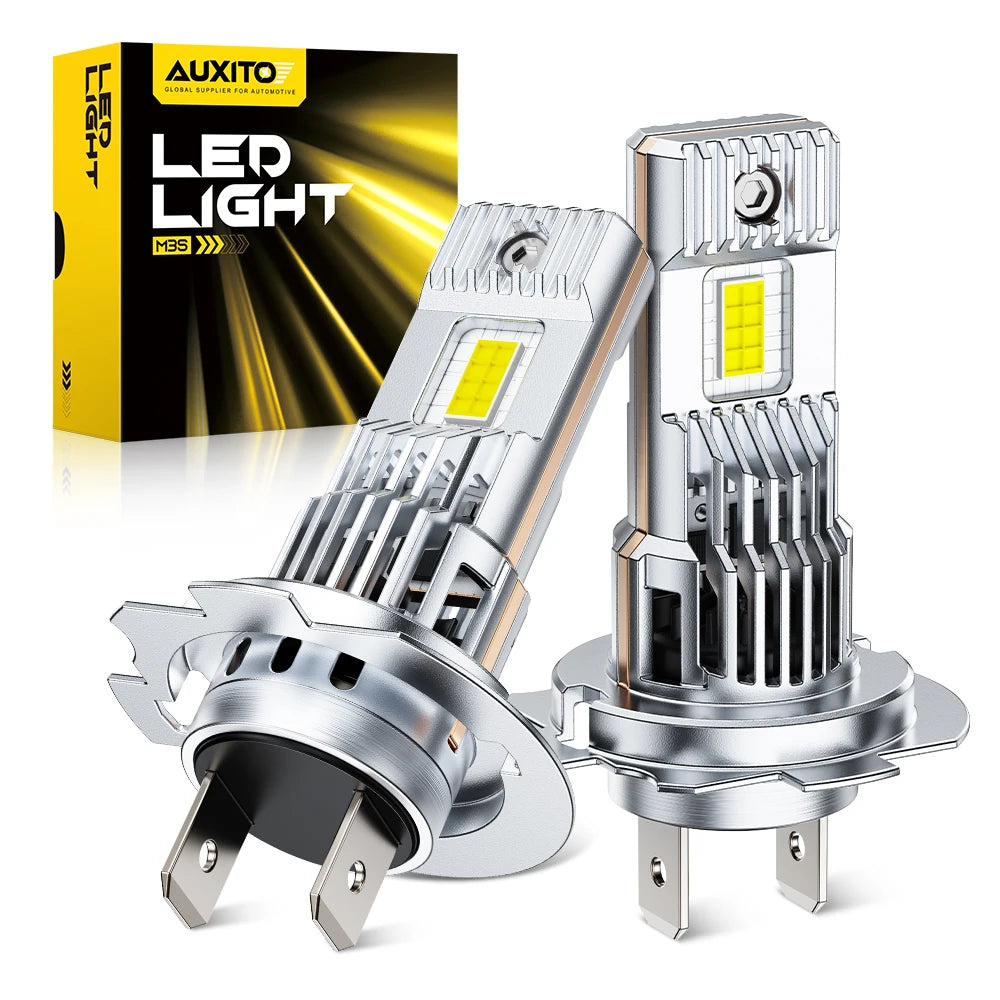 AUXITO 2Pcs Turbo H7 Canbus LED High Power Healight Bulb 70W H7 LED Error Free Super Bright 30000LM Automobile Driving Lamp 12V