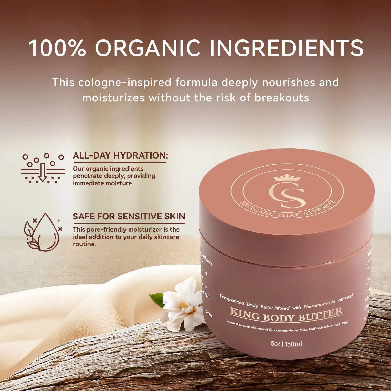 New Hot selling King Cologne Body Butter Moisturizing Cream