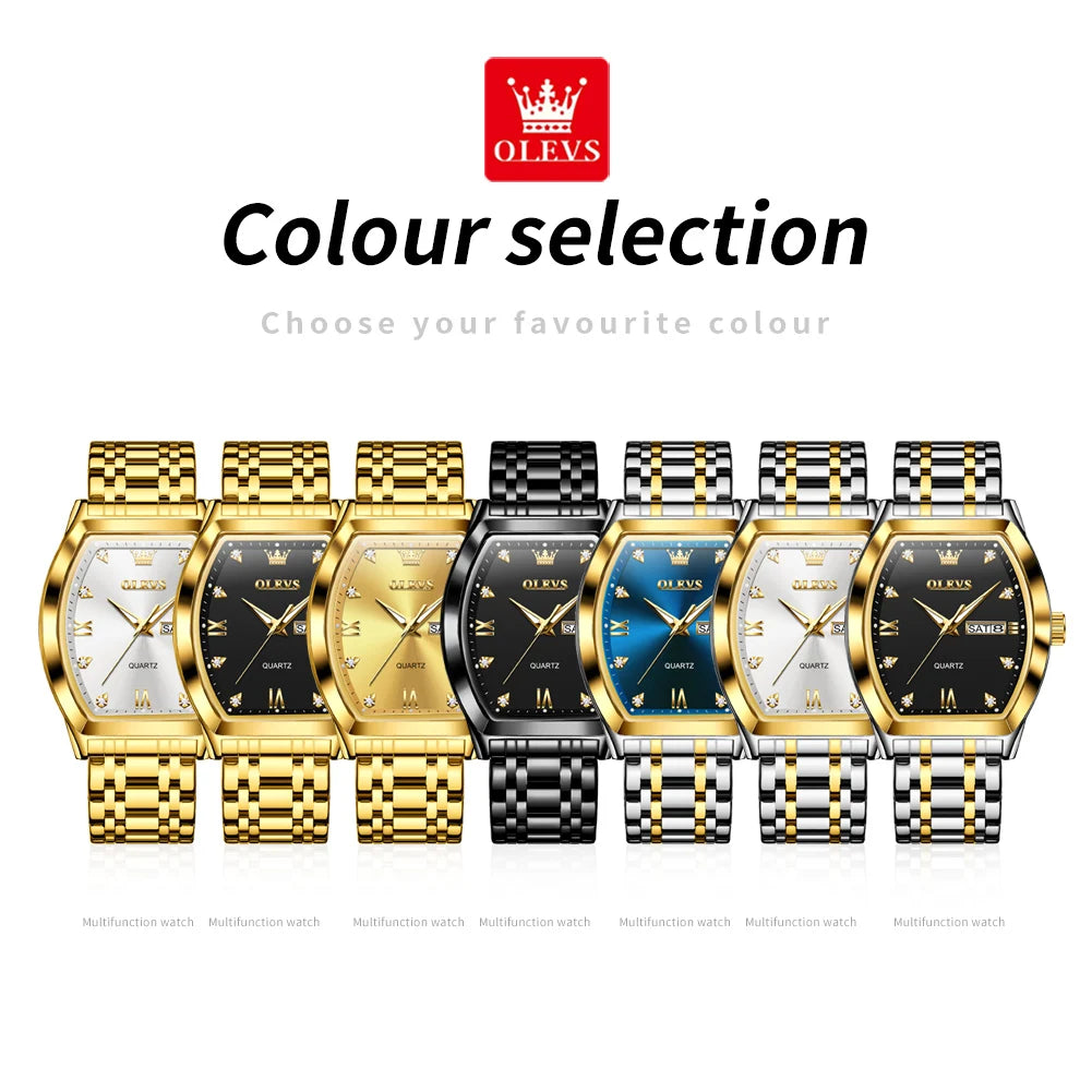 Luxury 🔥🔥 OLEVS 5528 Mens Watch Original Brand Business Quartz Watch Waterproof Luminous Watch For Man