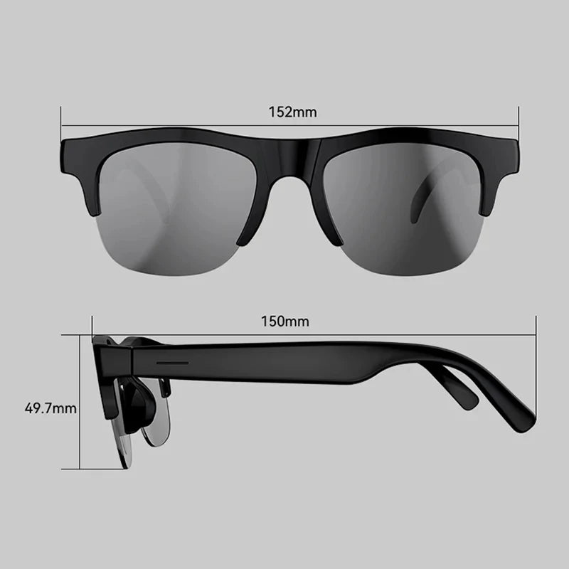 AI Smart Glasses Translation Hands-Free Calling AI Chat Logging Music Playback Men Bluetooth Sunglasses Touch Control Camera