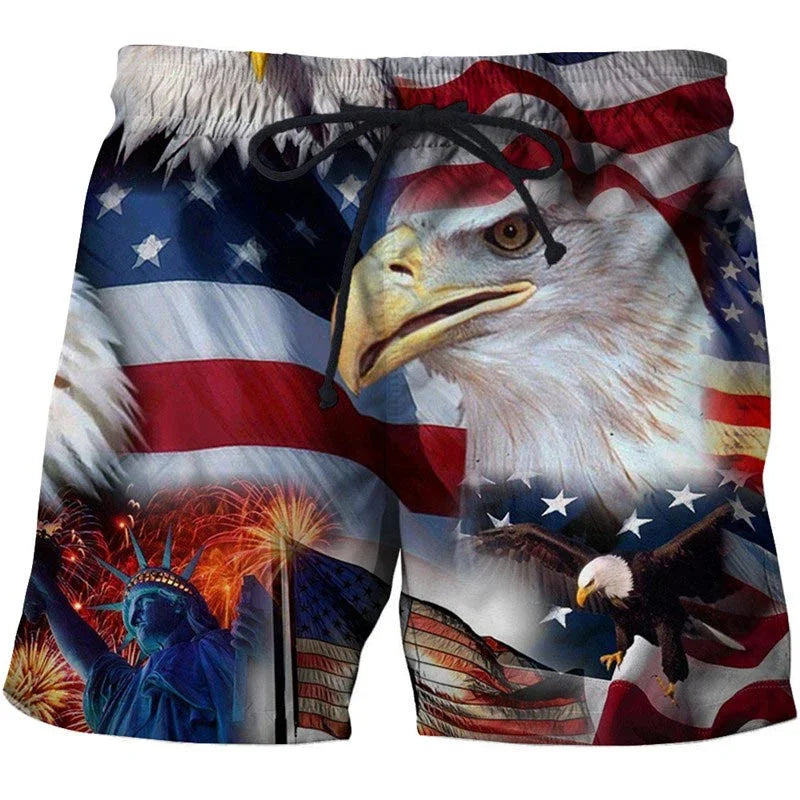 Men's Swimwear Shorts American Flag  USA Flag Swimsuit Sports Pants