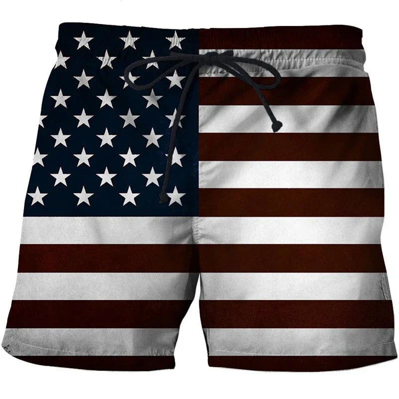 Men's Swimwear Shorts American Flag  USA Flag Swimsuit Sports Pants