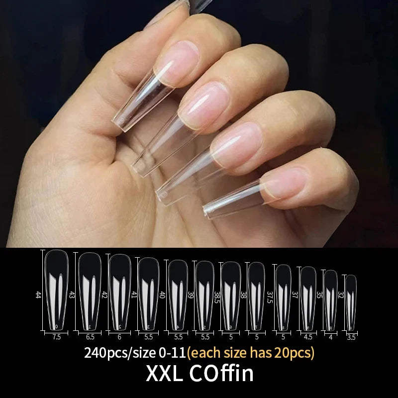 Nail Press on Tips  Short Artificial American Capsules Long Soft Gel Almond