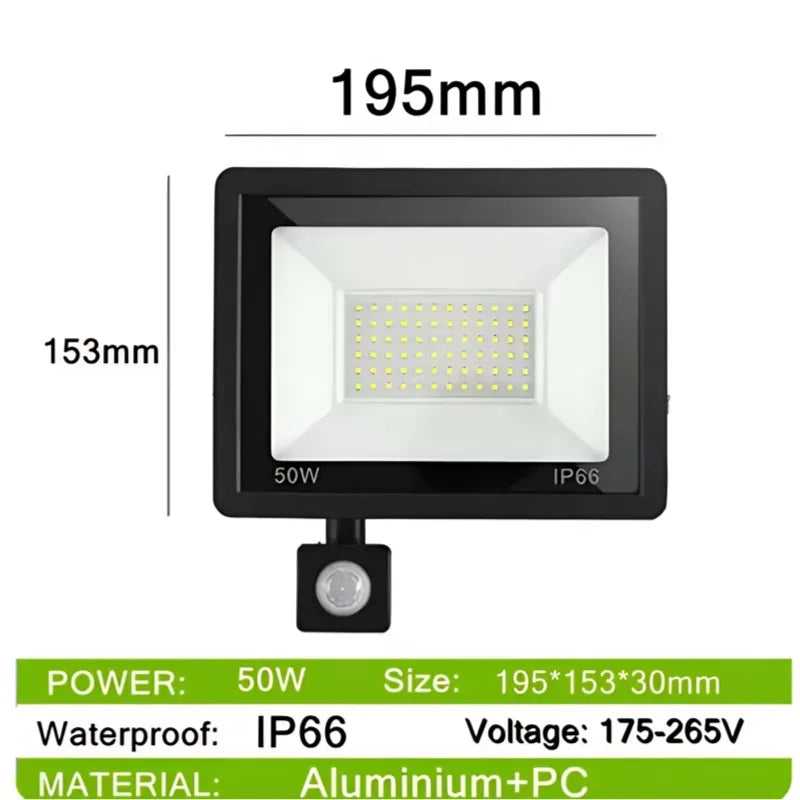 Solar Flood Lights 50-500W Solar Powered Spotlight Outdoor Waterproof IP67 Villa Street Lighting Adjustable Angle Remote Control