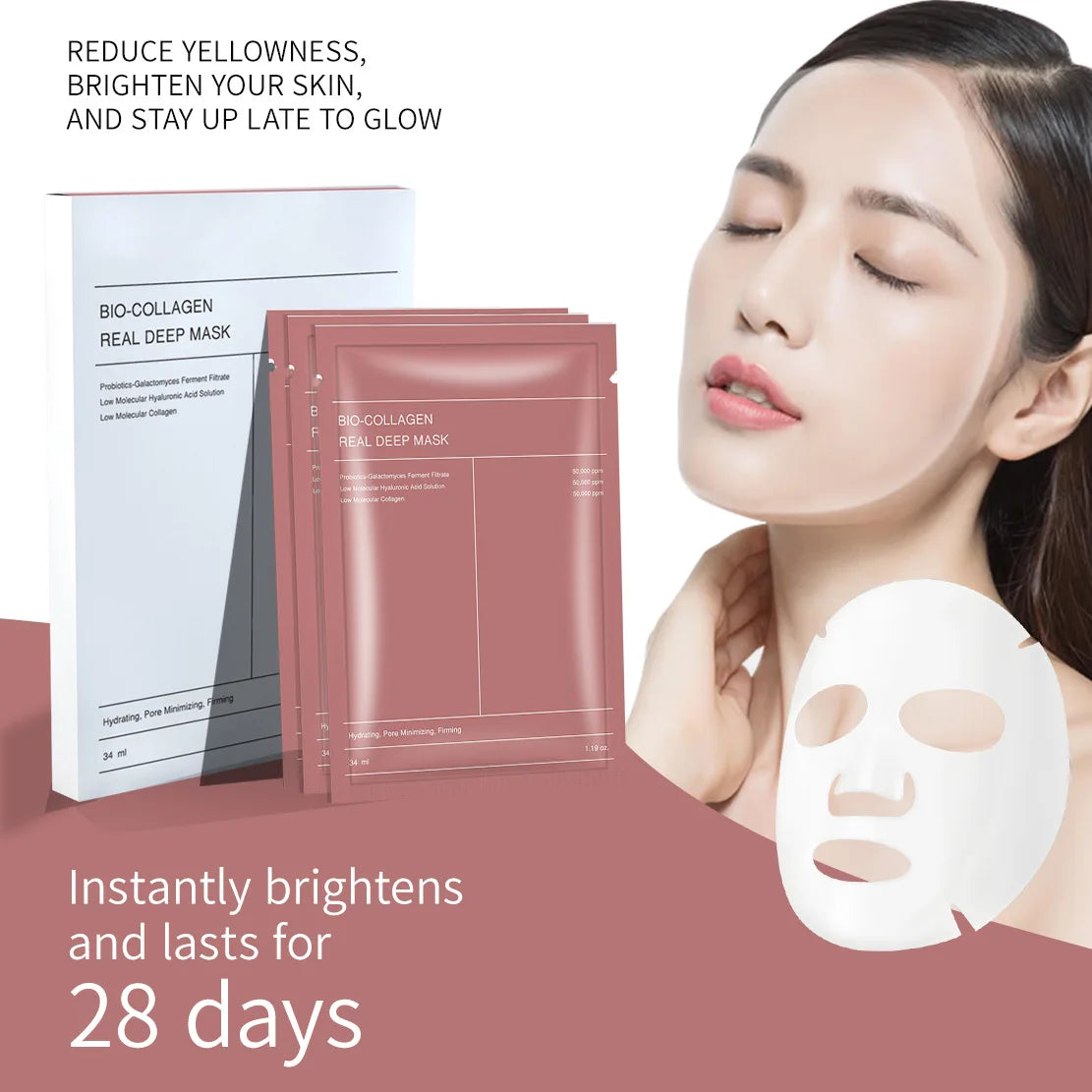 Deep Collagen Anti Wrinkle Lifting Mask Collagen Face Mask Overnight, Deep Collagen Mask for Lifting Firming Moisturizing