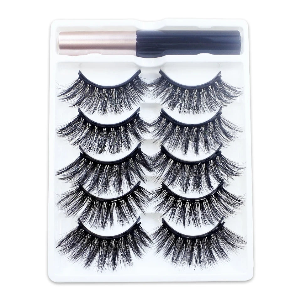 REDSIREN Natural Magnetic Lashes Makeup 1/5Pairs Reusable Magnetic  Eyelashes and Eyeliner Kit