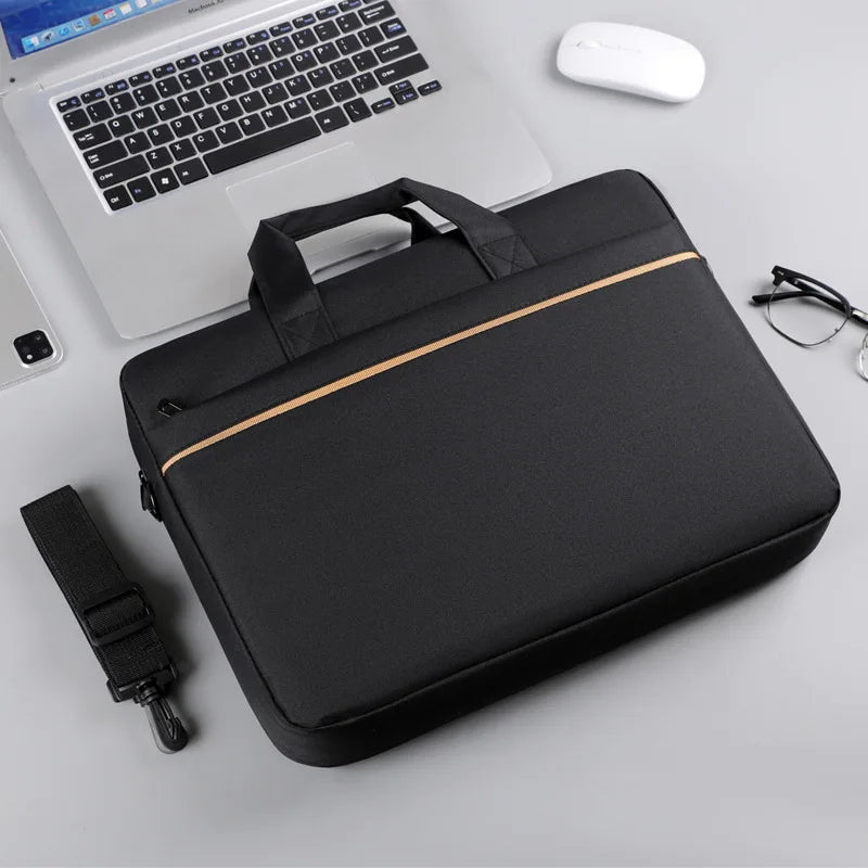 16-inch laptop bag, lightweight handbag with front pocket, can hold power adapter, mouse, spacious, large-capacity business brie