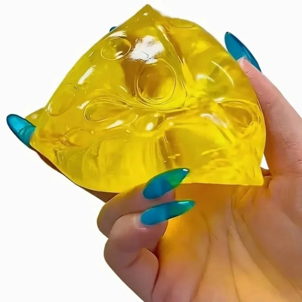 Squishy Honey Cheese Square Fidgets Toys Super Soft Mochi Cheese Squeeze Toy Funny Anti-stress Sensory Toy for Kids Adults
