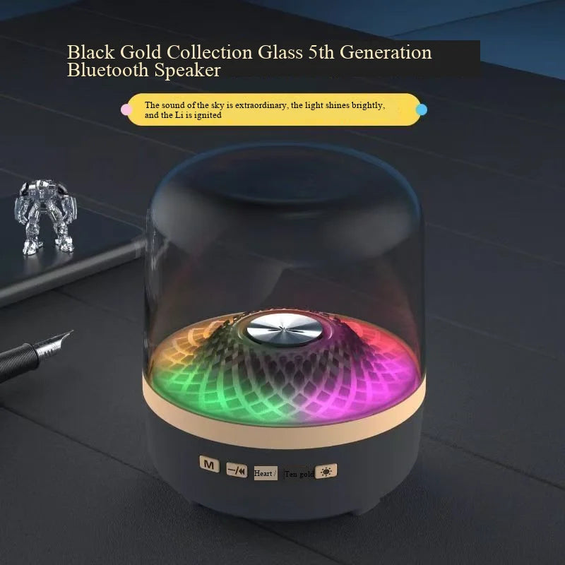 Wireless Bluetooth speaker, household desktop audio, voice control, glass-like smart subwoofer