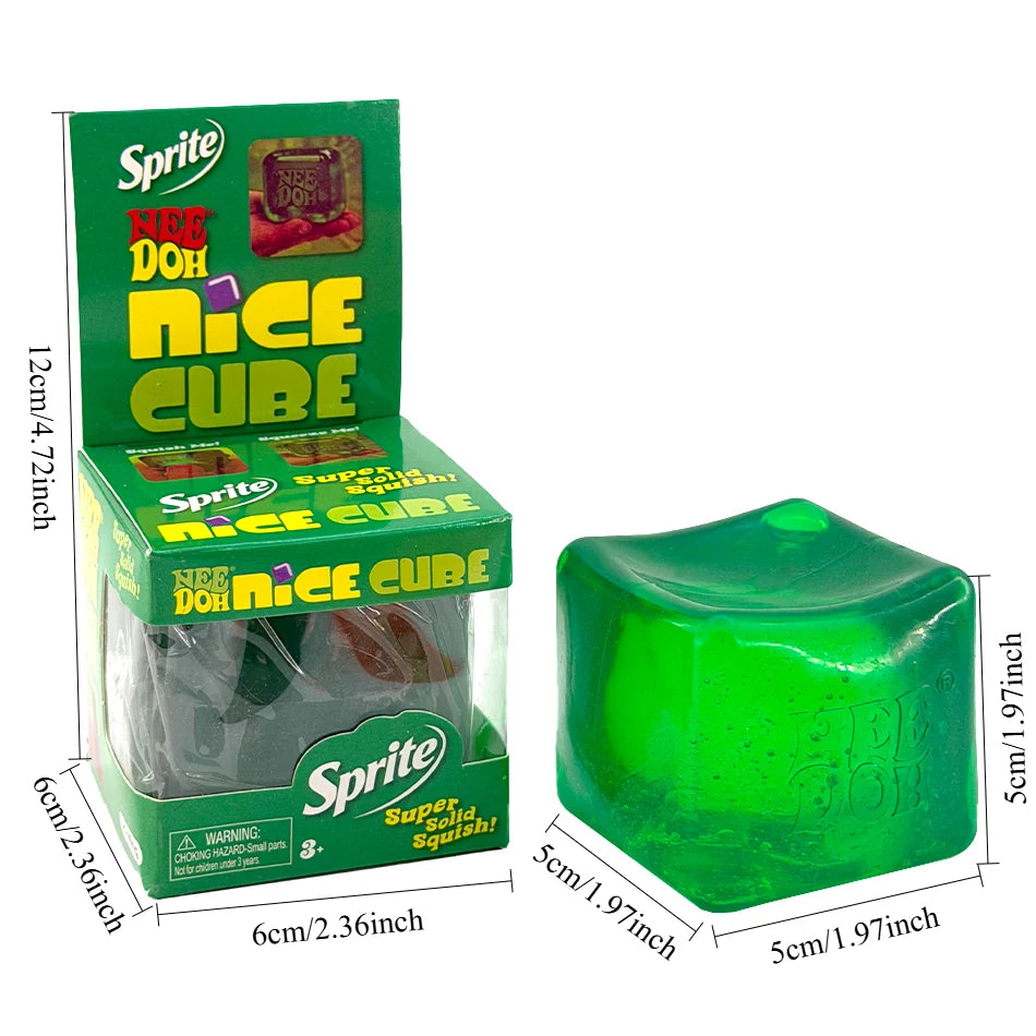 Squishy Trending Nee Doh Cube Squish Toy, Soft Sprite Squeeze Stress Relief Fidget Toy, Sensory NeeDoh for Kids & Adults