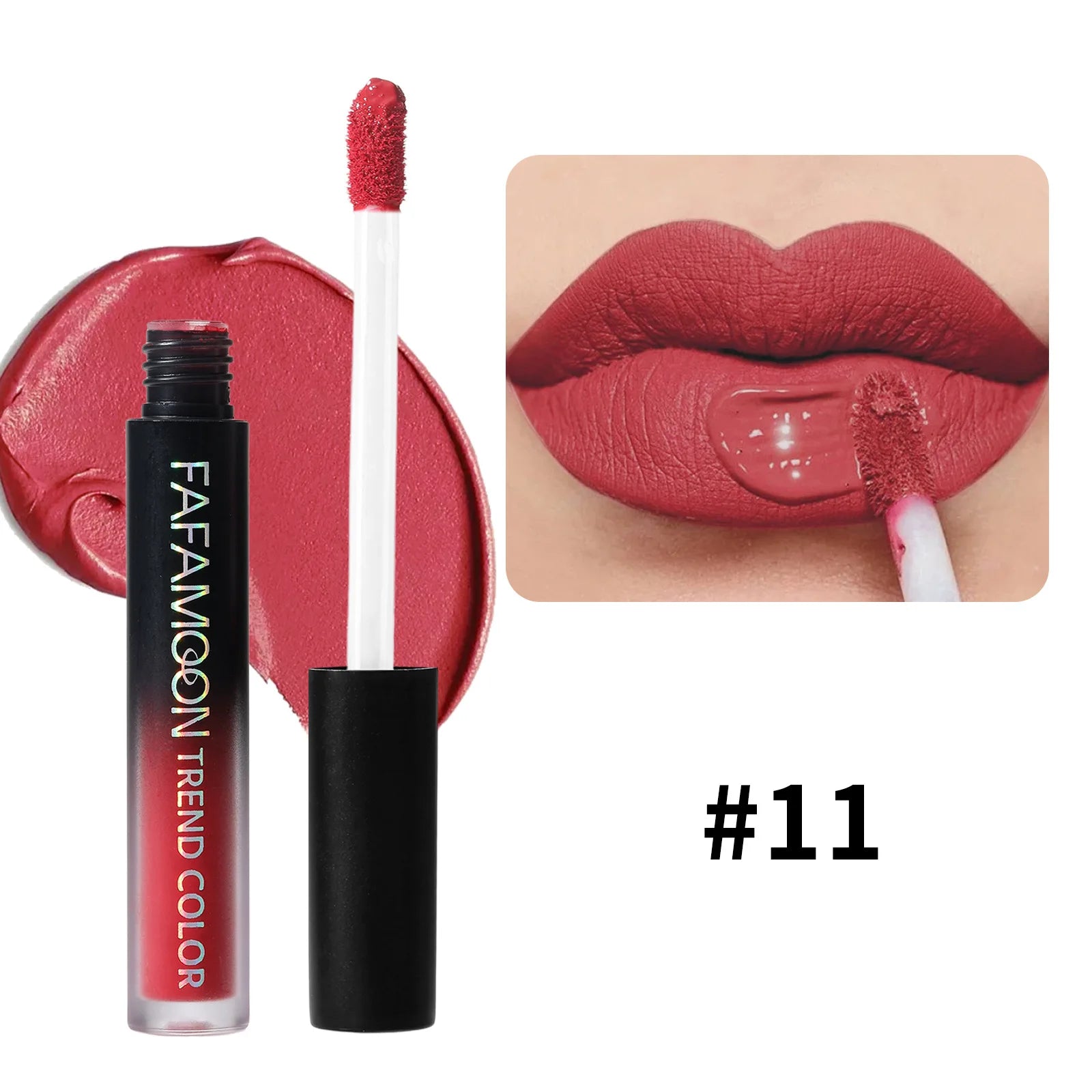 Non Stick Cup Liquid Lipstick 18 Colors Nude Pigment Lasting Lip Gloss Matte Finish Resistant To Fading Waterproof Lip Cosmetics