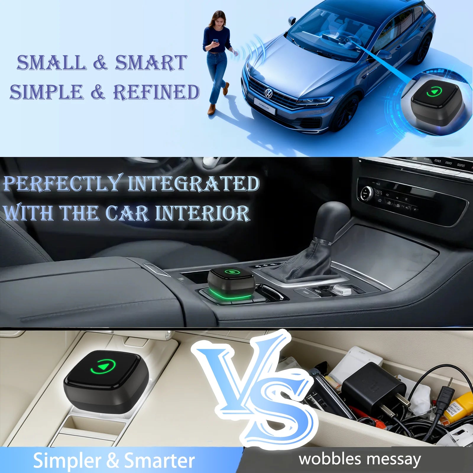 Smart 2in1 AI Box For Car With Wired CarPlay Car Intelligent Systems Wireless CarPlay Dongle Wireless Android Auto Adapter