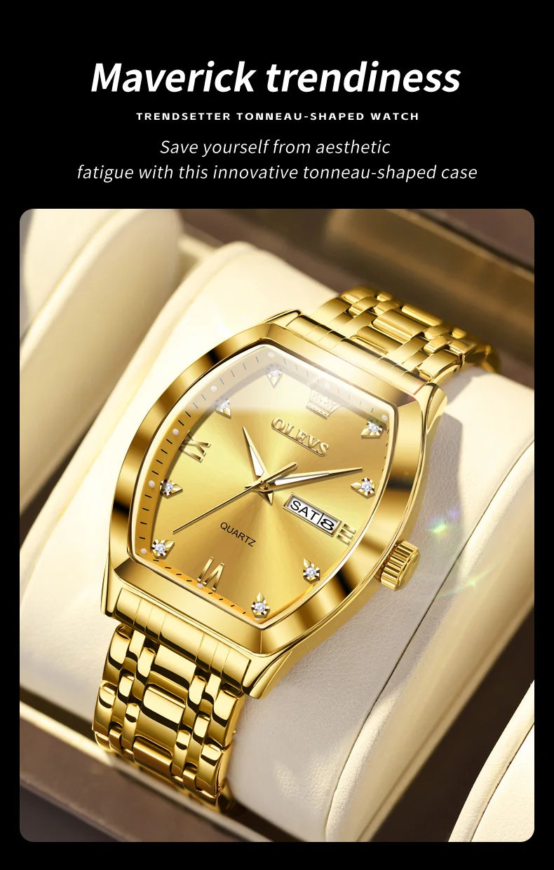 Luxury 🔥🔥 OLEVS 5528 Mens Watch Original Brand Business Quartz Watch Waterproof Luminous Watch For Man