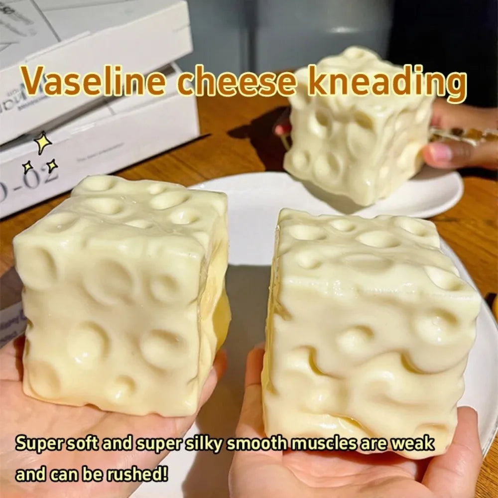 Dark Yellow Cheese Cube Stress Ball Slow Shapeable Squeeze Ball Rebound Sensory Fidget Toys for Kids and Adults Relaxing Gifts