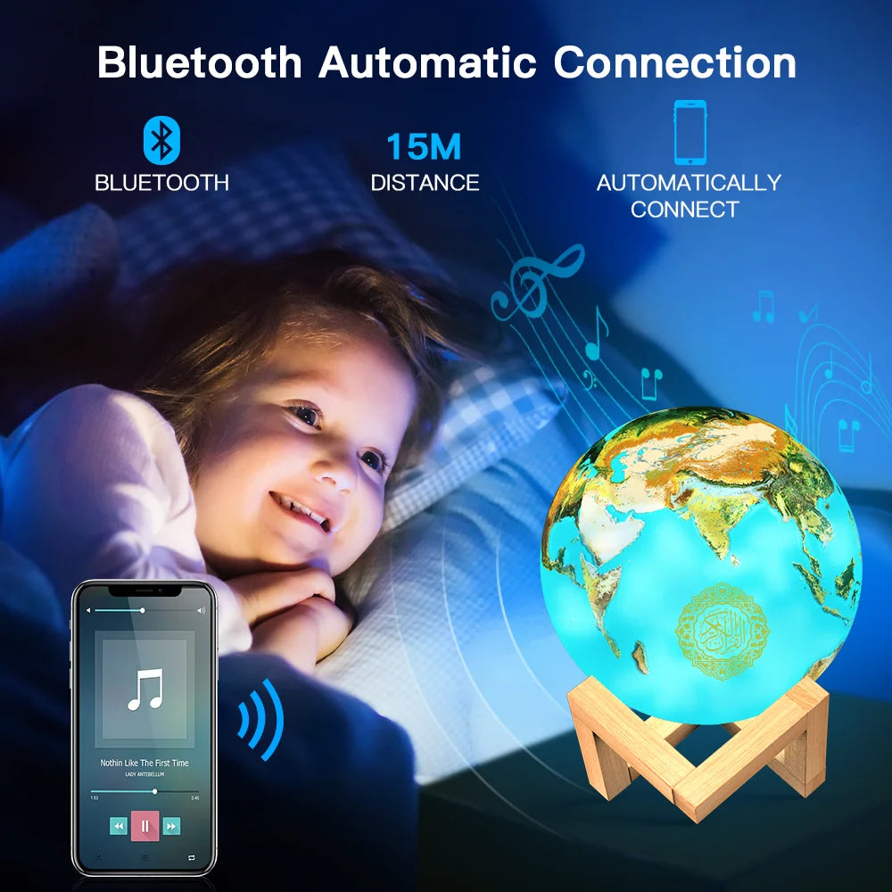 Bluetooth Speakers Wireless  3D Moon With APP Control Touch Lamp