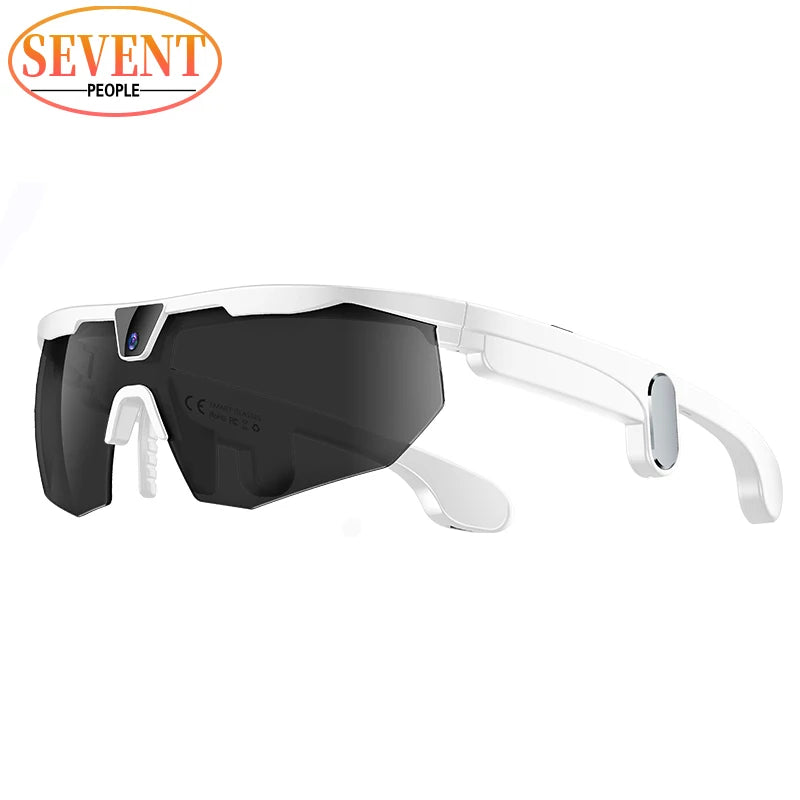 AI Sports Smart Glasses With Camera 2026 Outdoor Cycling Headphones Touch Control Windproof Bluetooth Translation Sunglasses