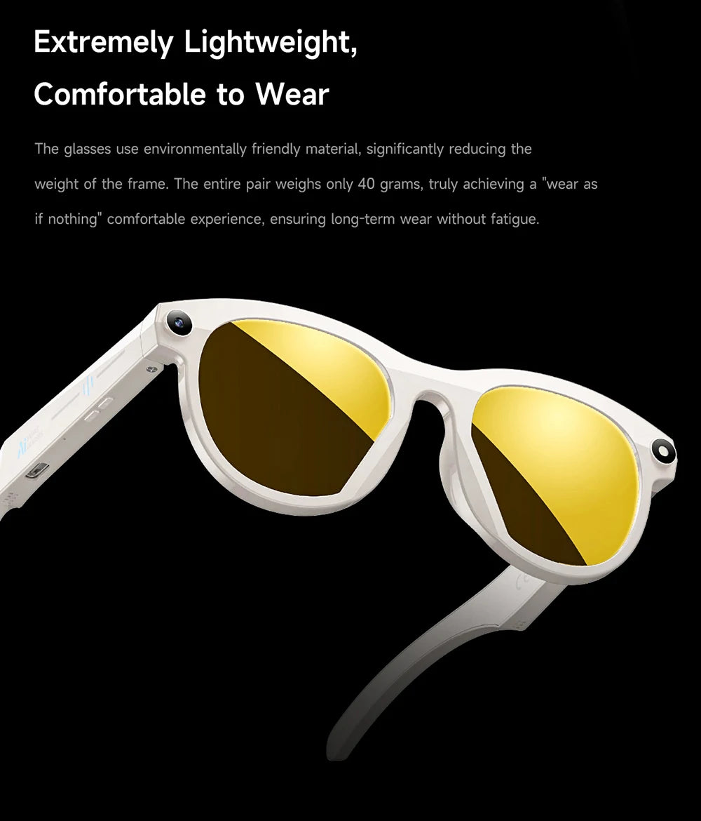 2026 New AI Smart Glasses for Men Women HD Camera 1080P Video AI Voice Assistant Translation Music Playback Bluetooth Calling