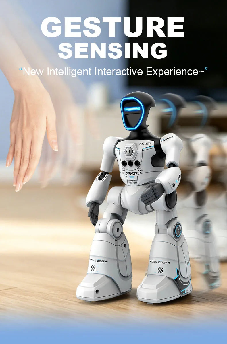 2.4G AI Smart Delivery Robot Gesture Voice Control Recording Programming LED Dancing Robot Christmas Toy Gift for Children
