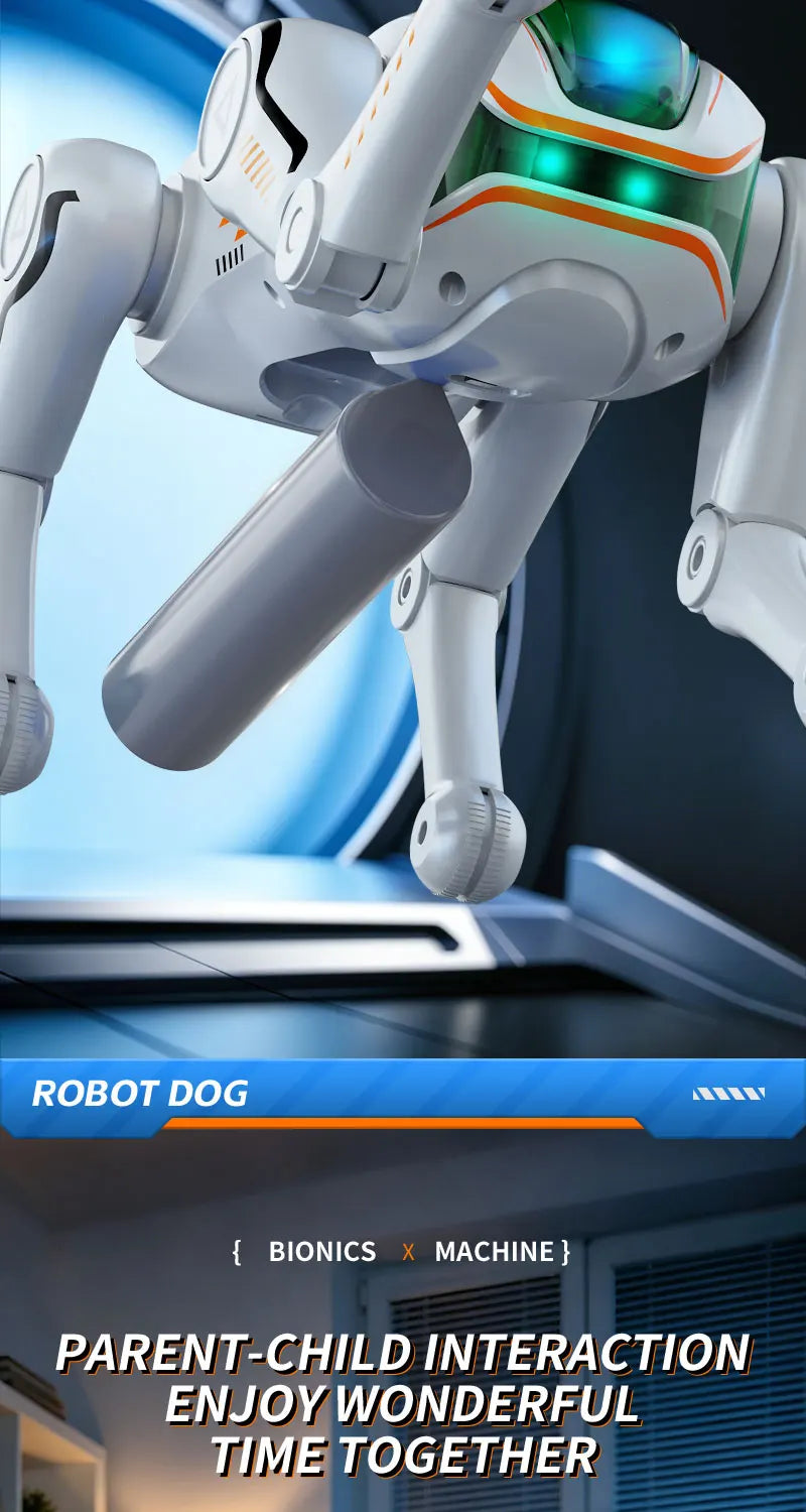 Intelligent AI machine dog dialogue programming remote control bionic dog cool special effects remote control robot toy gift