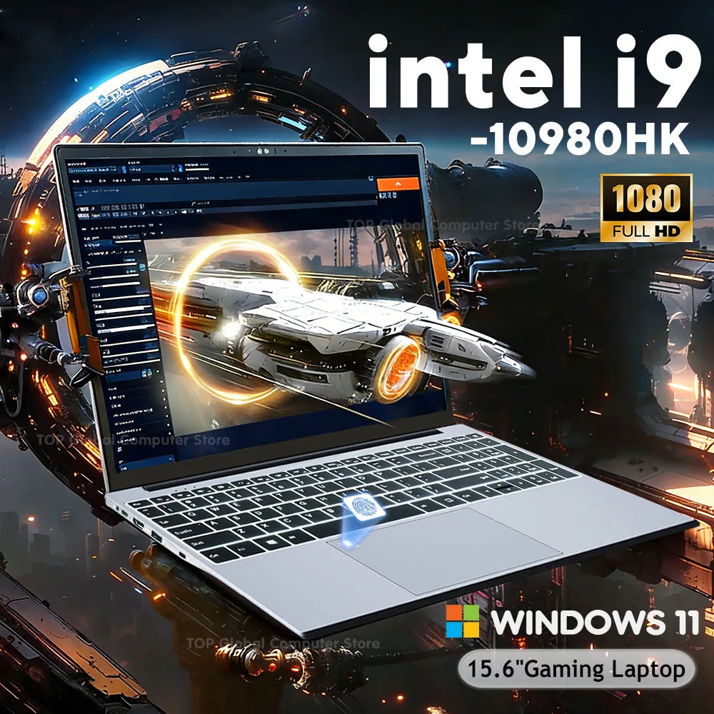 Windows 11 Laptop Intel Core i9 10980HK Computer PC 15.6 Inch 16GB RAM 1TB 2TB SSD Office Laptops 4K Fingerprint Unlock Notebook