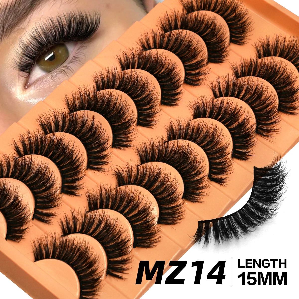GROINNEYA Fluffy Eyelashes Cat Eye Style Long Lasting Dramatic 3D Faux Mink Eyelashes Volume Thick Long lashes Extension