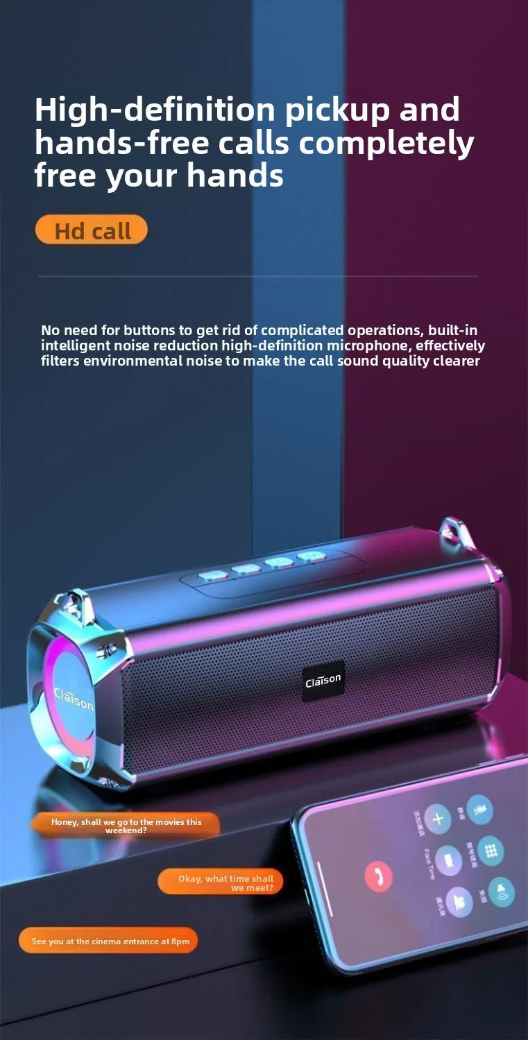 Bluetooth Audio Dual Speakers Diaphragm Bluetooth Small Speakers Loud Volume Subwoofers Plug-in Cards Wireless Speakers